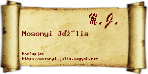 Mosonyi Júlia névjegykártya
