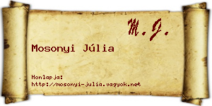 Mosonyi Júlia névjegykártya